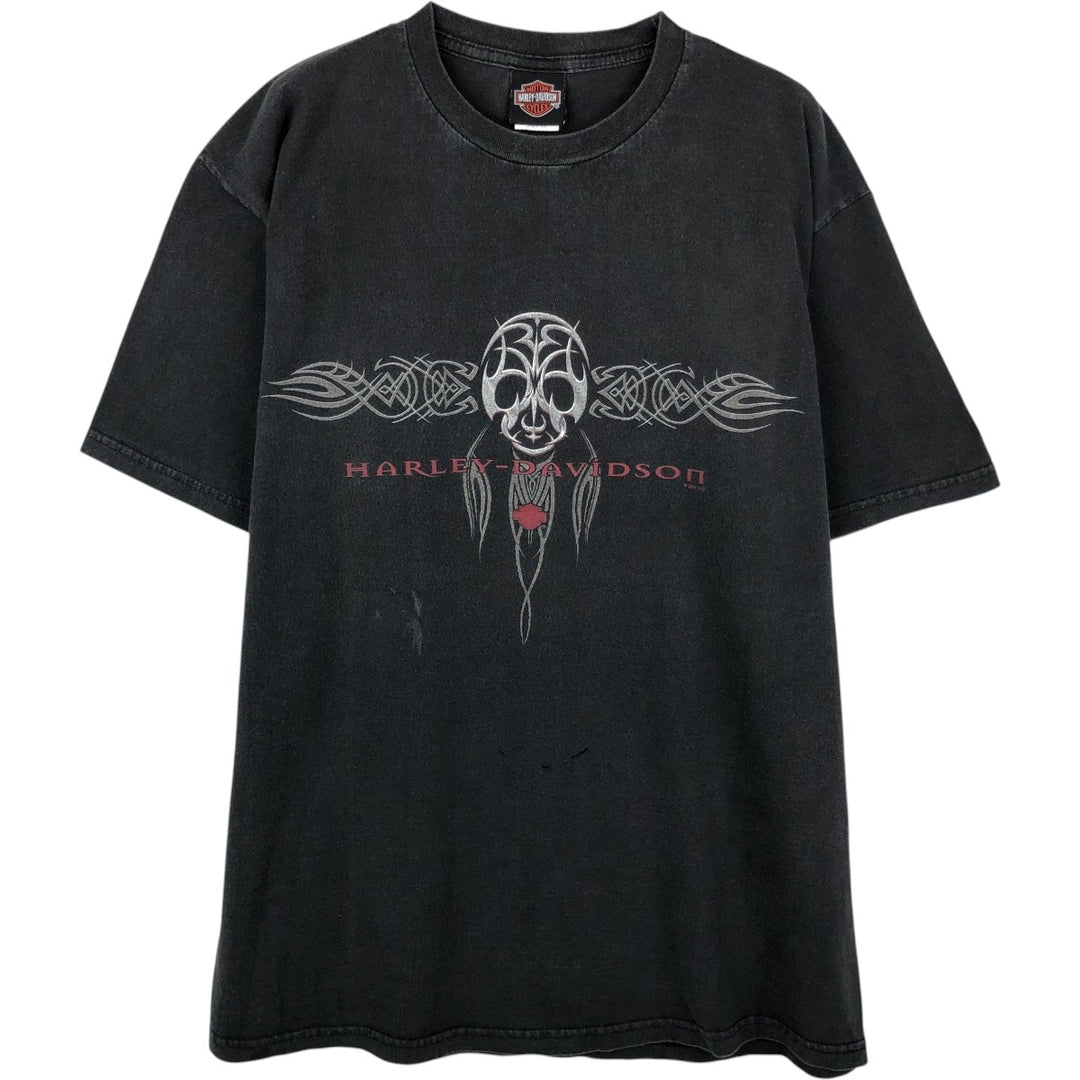 2000'S Harley-Davidson Eagle Pattern Tribal Motorcycle T-Shirt, Men's Size XL (approx.) cotton black type Vintage Second Hand