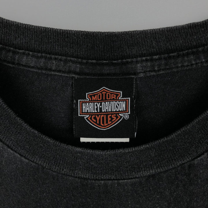 2000'S Harley-Davidson Eagle Pattern Tribal Motorcycle T-Shirt, Men's Size XL (approx.) cotton black type Vintage Second Hand