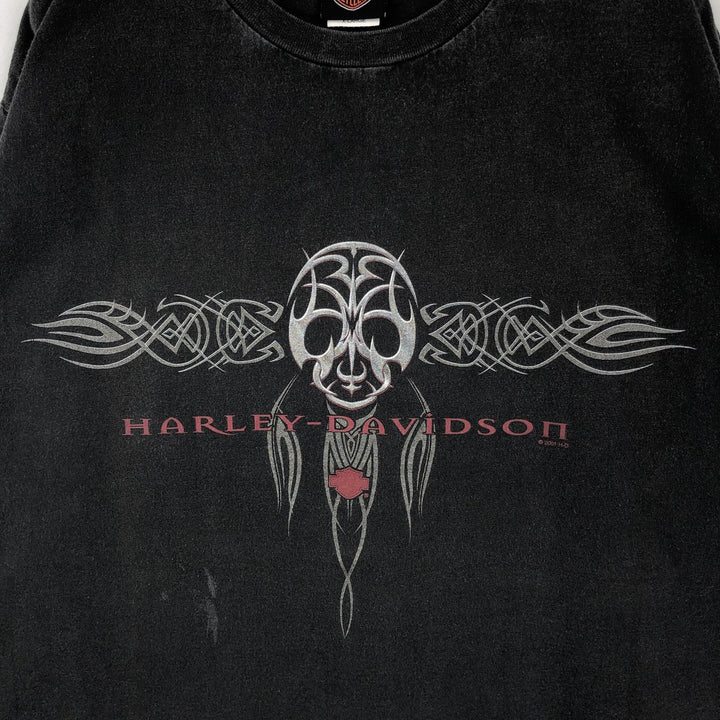 2000'S Harley-Davidson Eagle Pattern Tribal Motorcycle T-Shirt, Men's Size XL (approx.) cotton black type Vintage Second Hand