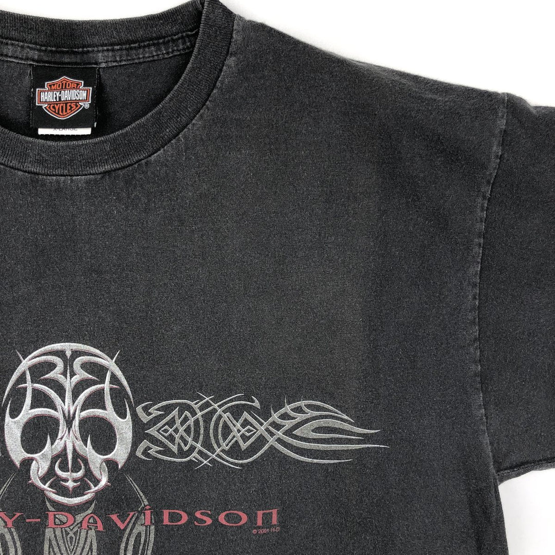 2000'S Harley-Davidson Eagle Pattern Tribal Motorcycle T-Shirt, Men's Size XL (approx.) cotton black type Vintage Second Hand