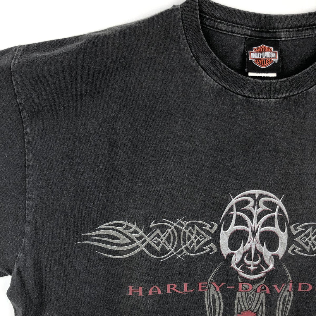 2000'S Harley-Davidson Eagle Pattern Tribal Motorcycle T-Shirt, Men's Size XL (approx.) cotton black type Vintage Second Hand