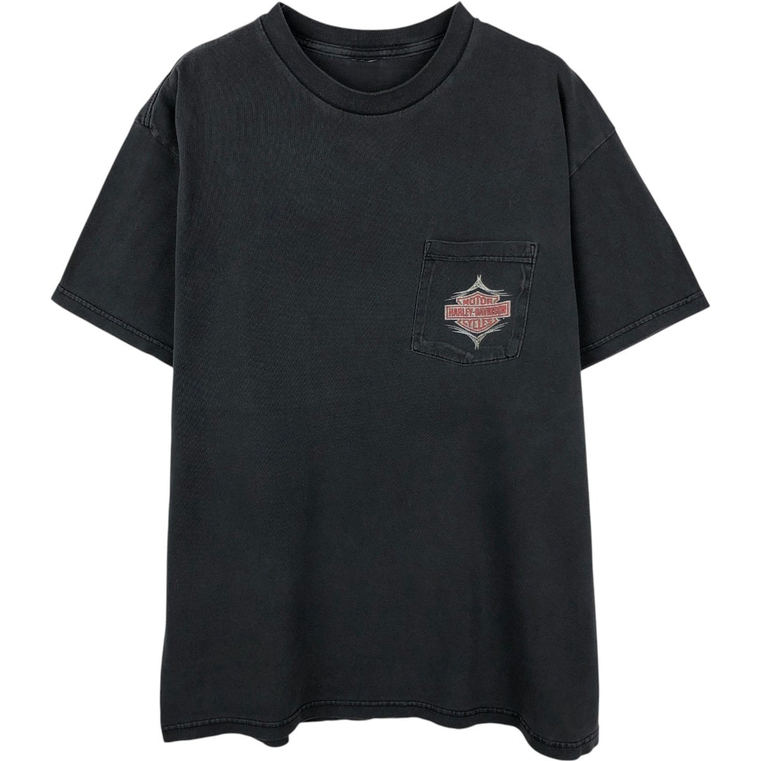2000'S Harley-Davidson Bear Pattern Motorcycle T-Shirt, Men's Size L (approx.) unclear black type Vintage Second Hand