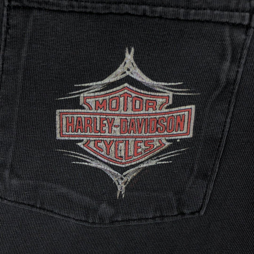 2000'S Harley-Davidson Bear Pattern Motorcycle T-Shirt, Men's Size L (approx.) unclear black type Vintage Second Hand