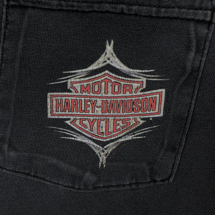 2000'S Harley-Davidson Bear Pattern Motorcycle T-Shirt, Men's Size L (approx.) unclear black type Vintage Second Hand