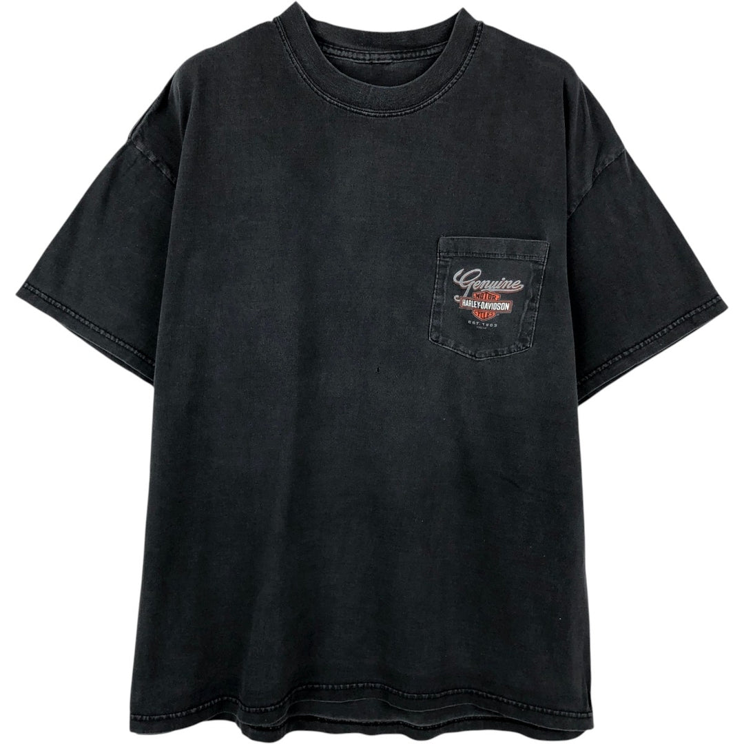 00'S Harley-Davidson Motorcycle Bike T-shirt Men's XL size unclear black type Vintage Second Hand