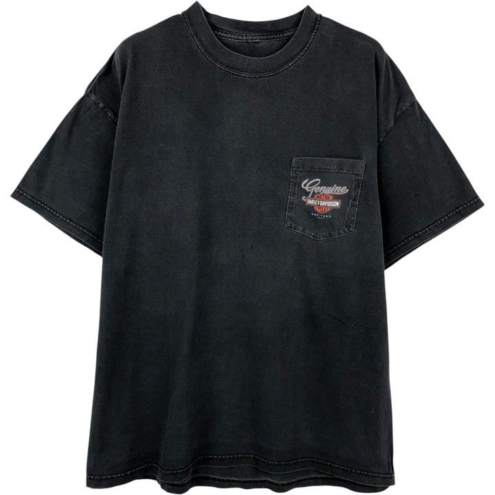 00'S Harley-Davidson Motorcycle Bike T-shirt Men's XL size unclear black type Vintage Second Hand