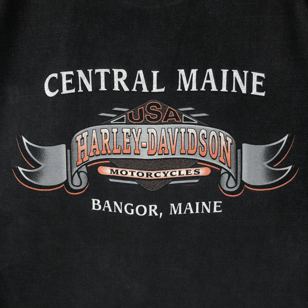 00'S Harley-Davidson Motorcycle Bike T-shirt Men's XL size unclear black type Vintage Second Hand