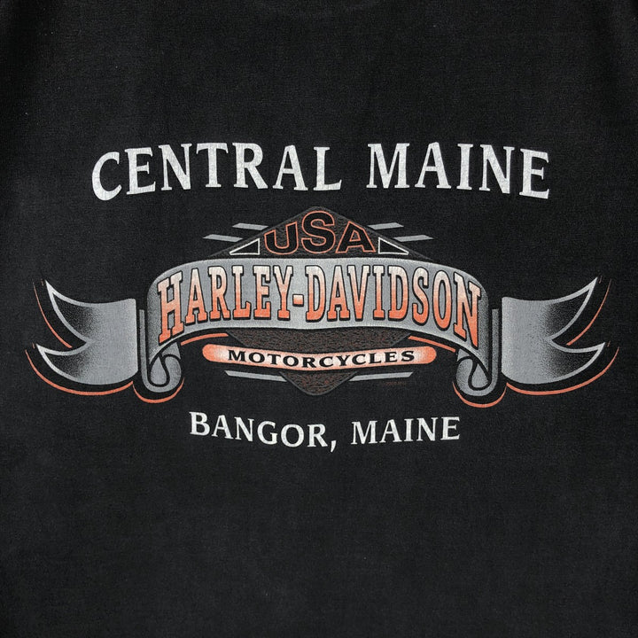 00'S Harley-Davidson Motorcycle Bike T-shirt Men's XL size unclear black type Vintage Second Hand