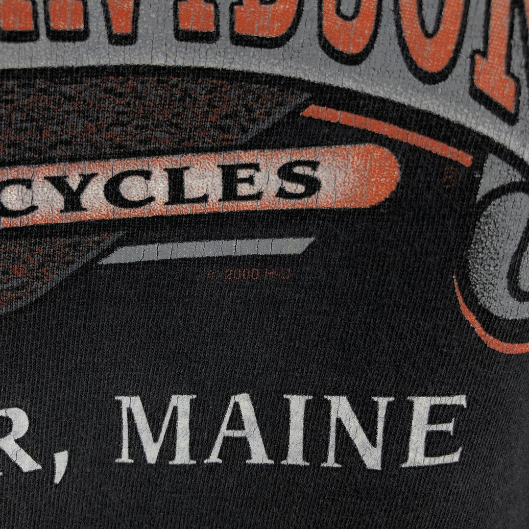 00'S Harley-Davidson Motorcycle Bike T-shirt Men's XL size unclear black type Vintage Second Hand