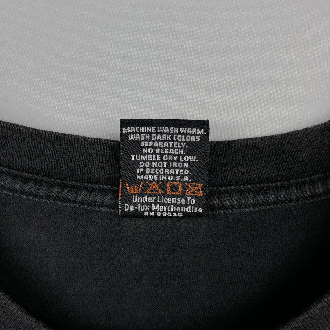 00'S Harley-Davidson Motorcycle Bike T-shirt Made in USA Men's L size cotton black type Vintage Second Hand