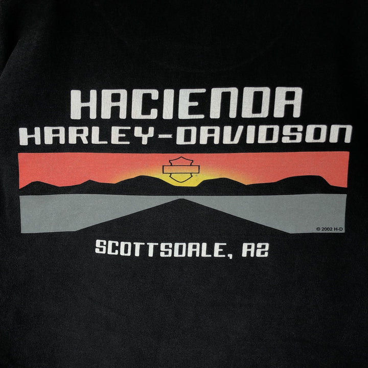 00'S Harley-Davidson Motorcycle Bike T-shirt Made in USA Men's L size cotton black type Vintage Second Hand