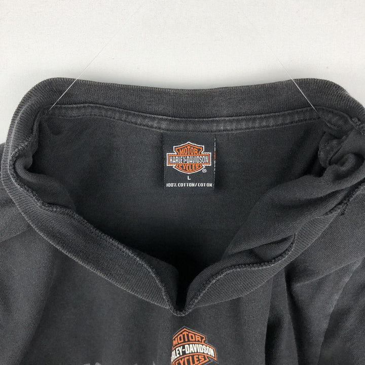00'S Harley-Davidson Motorcycle Bike T-shirt Made in USA Men's L size cotton black type Vintage Second Hand
