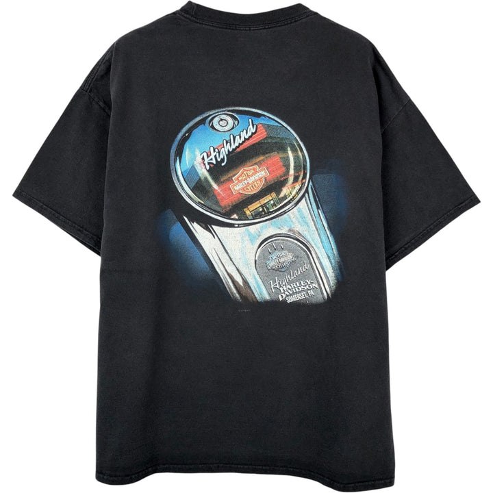 Harley-Davidson Motorcycle Bike T-shirt, Men's XL size cotton black type Vintage Second Hand