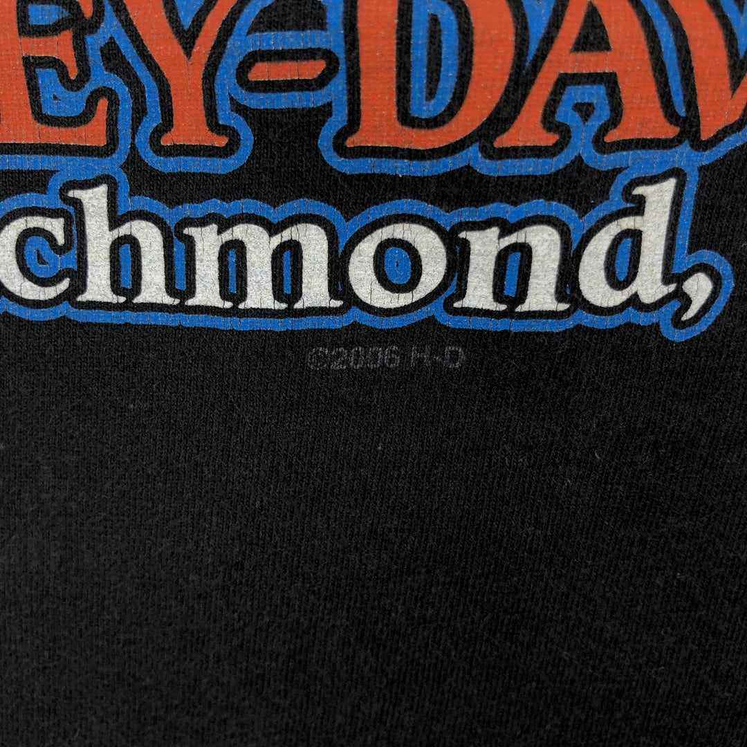 2000'S Harley-Davidson Fire Pattern Dog Print Motorcycle T-Shirt, Men's Size M (approx.) unclear black type Vintage Second Hand