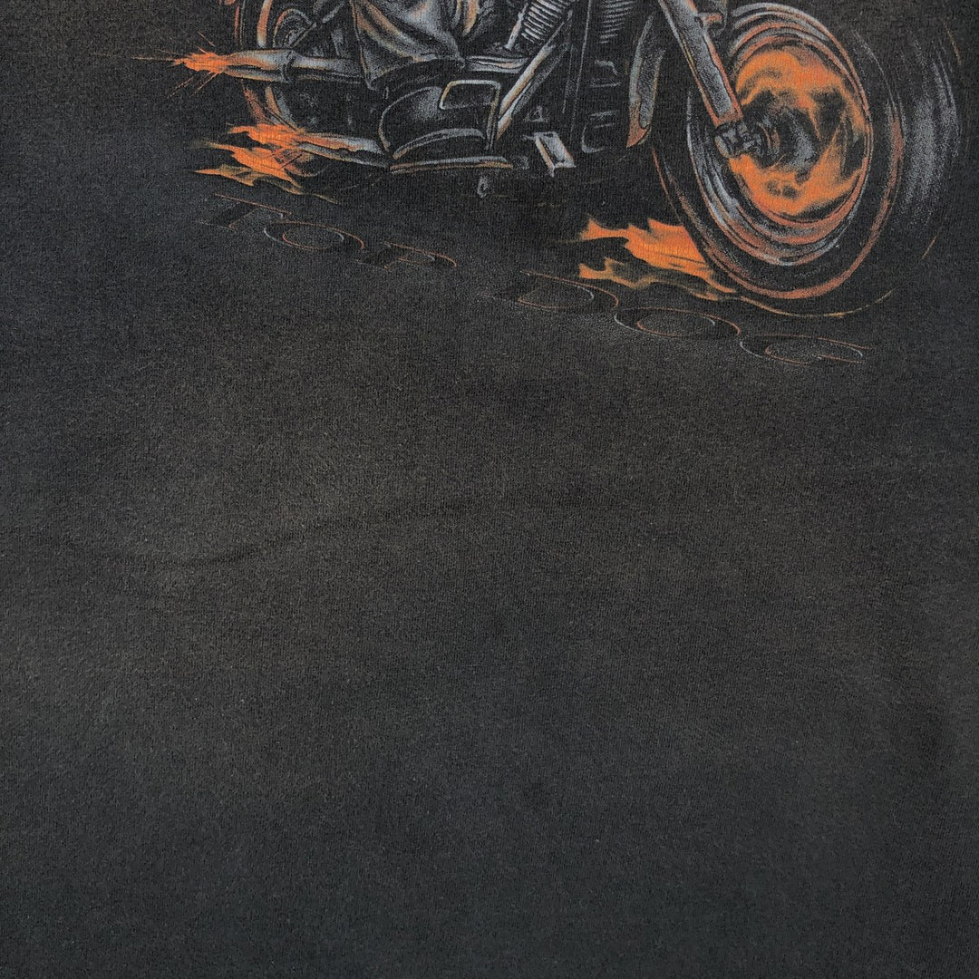 2000'S Harley-Davidson Fire Pattern Dog Print Motorcycle T-Shirt, Men's Size M (approx.) unclear black type Vintage Second Hand