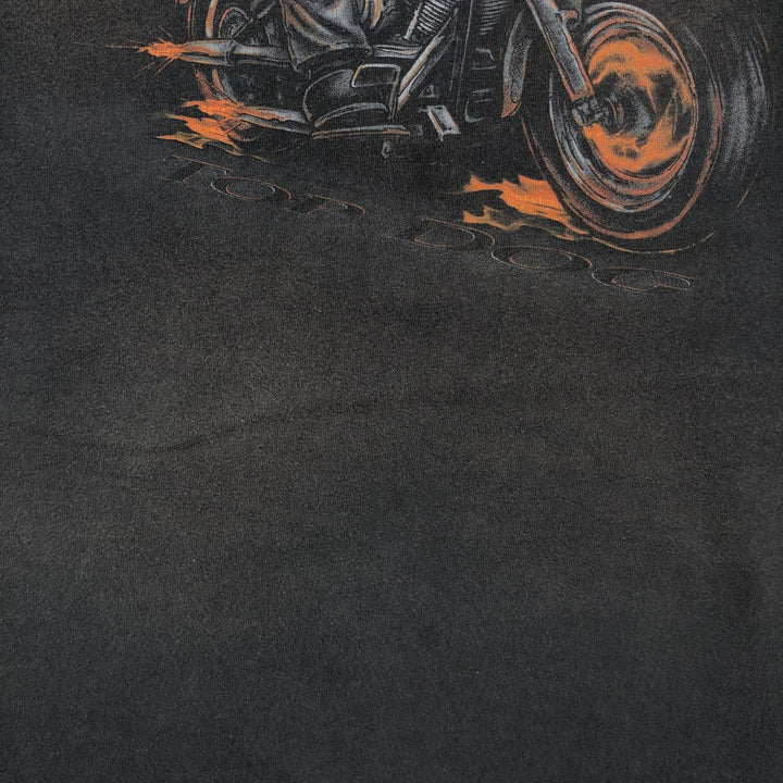 2000'S Harley-Davidson Fire Pattern Dog Print Motorcycle T-Shirt, Men's Size M (approx.) unclear black type Vintage Second Hand