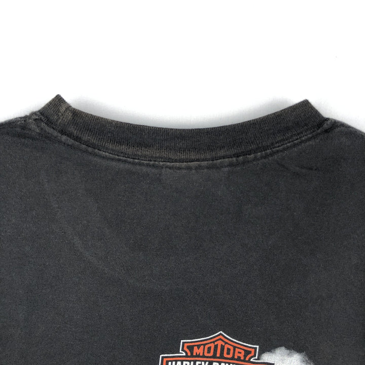 2000'S Harley-Davidson Fire Pattern Dog Print Motorcycle T-Shirt, Men's Size M (approx.) unclear black type Vintage Second Hand