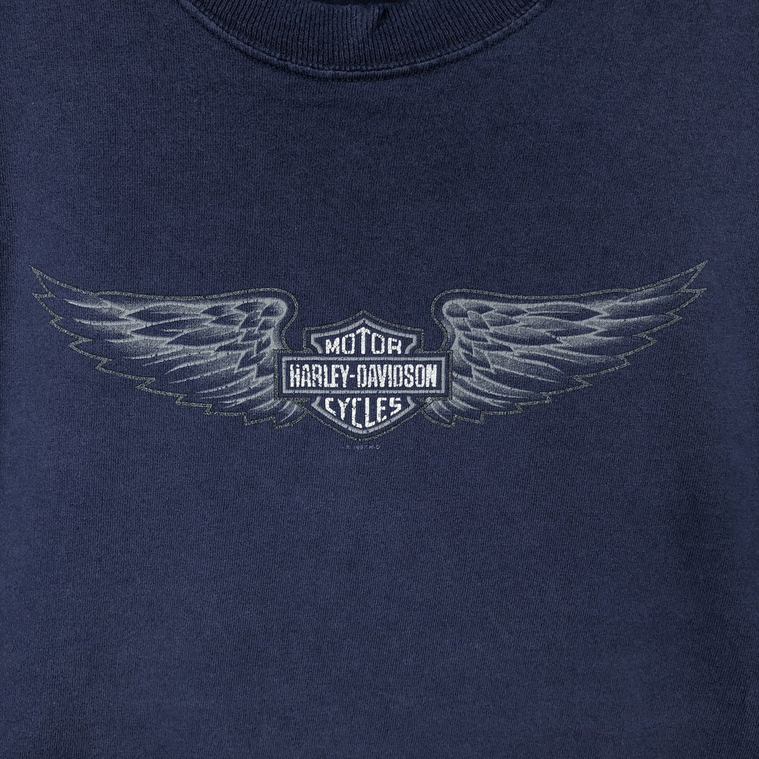 90'S Harley-Davidson Motorcycle Bike T-shirt Made in USA Men's XXL Vintage cotton navy blue type Vintage Second Hand