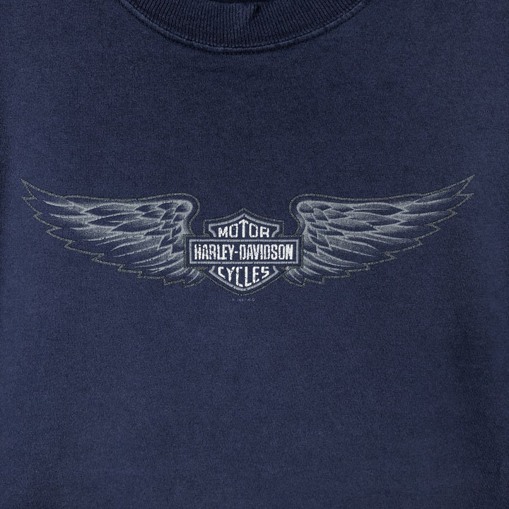 90'S Harley-Davidson Motorcycle Bike T-shirt Made in USA Men's XXL Vintage cotton navy blue type Vintage Second Hand