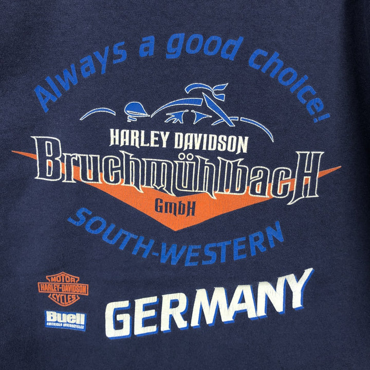 90'S Harley-Davidson Motorcycle Bike T-shirt Made in USA Men's XXL Vintage cotton navy blue type Vintage Second Hand