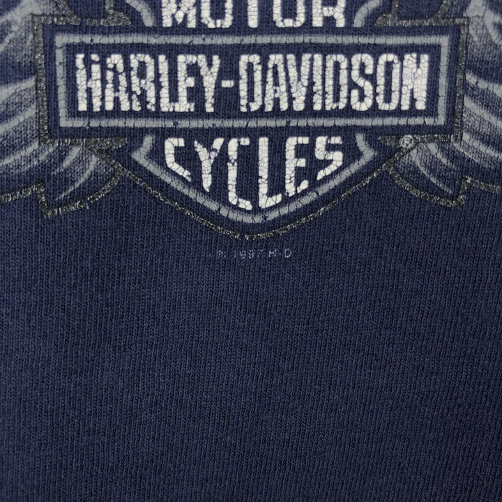90'S Harley-Davidson Motorcycle Bike T-shirt Made in USA Men's XXL Vintage cotton navy blue type Vintage Second Hand