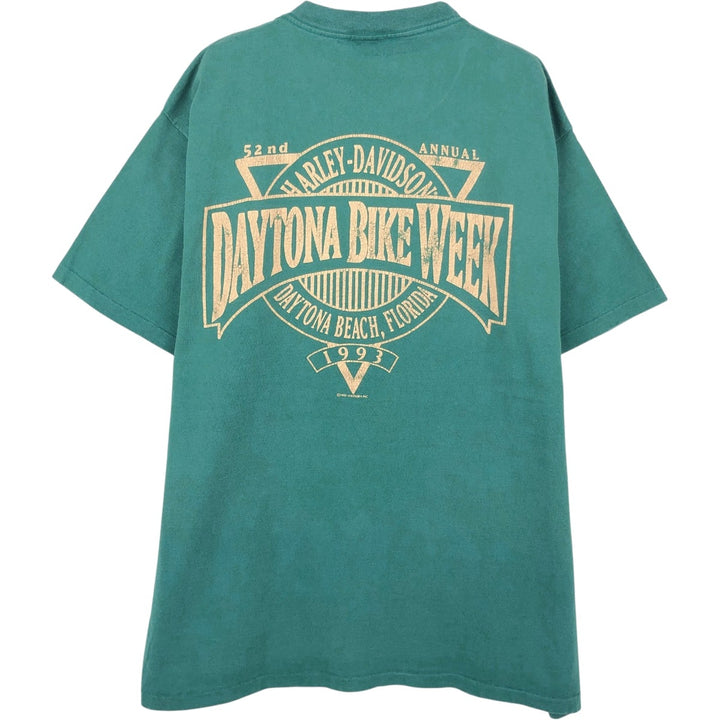 90'S Harley-Davidson Motorcycle Bike T-shirt, Men's, Size L, Vintage unclear Green type dark green Vintage Second Hand