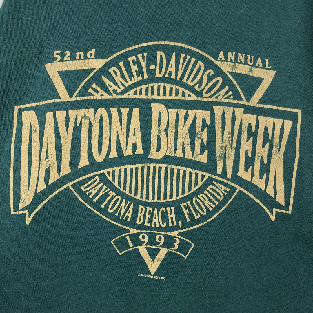 90'S Harley-Davidson Motorcycle Bike T-shirt, Men's, Size L, Vintage unclear Green type dark green Vintage Second Hand