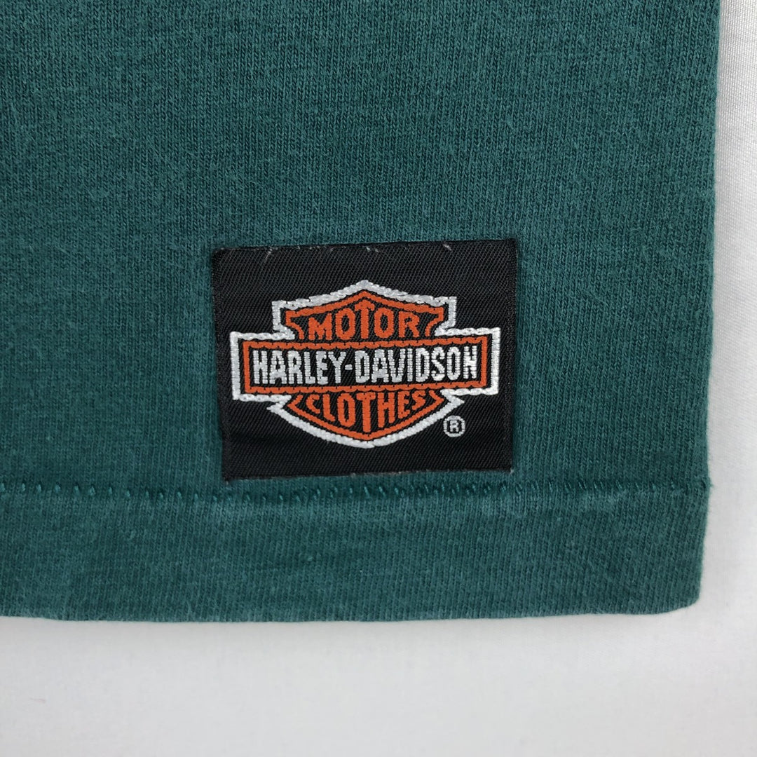 90'S Harley-Davidson Motorcycle Bike T-shirt, Men's, Size L, Vintage unclear Green type dark green Vintage Second Hand