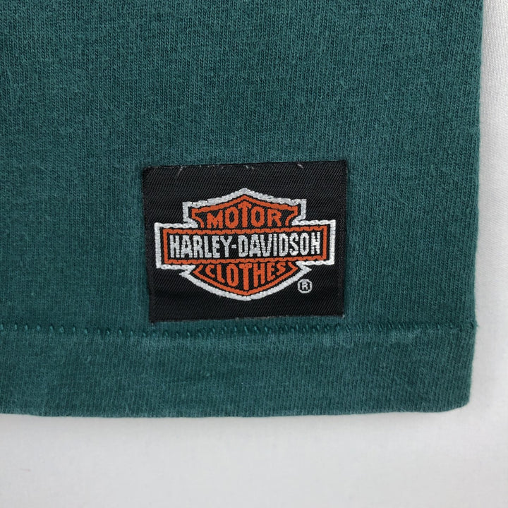 90'S Harley-Davidson Motorcycle Bike T-shirt, Men's, Size L, Vintage unclear Green type dark green Vintage Second Hand