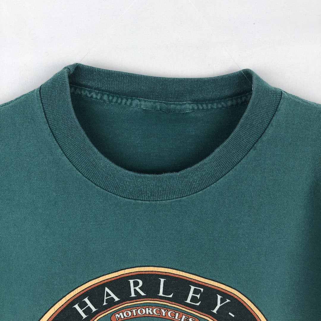 90'S Harley-Davidson Motorcycle Bike T-shirt, Men's, Size L, Vintage unclear Green type dark green Vintage Second Hand