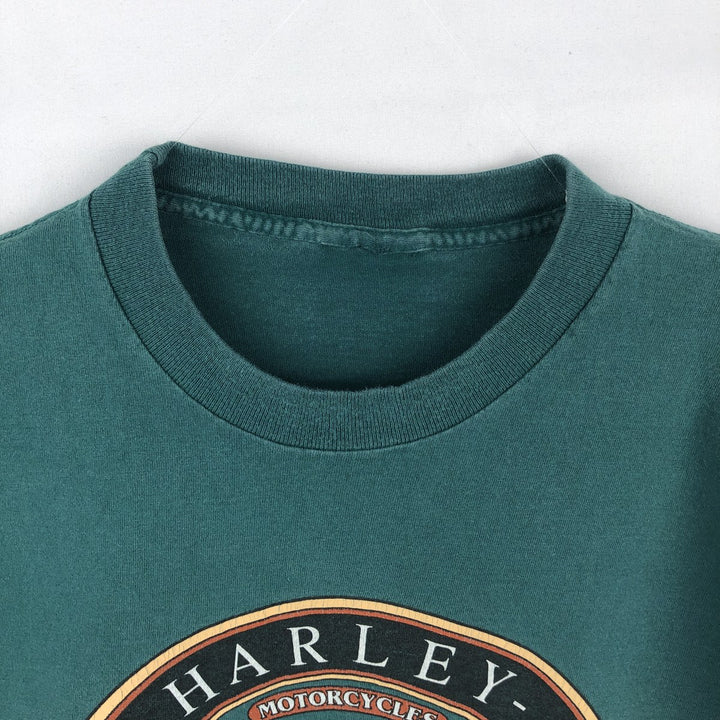 90'S Harley-Davidson Motorcycle Bike T-shirt, Men's, Size L, Vintage unclear Green type dark green Vintage Second Hand