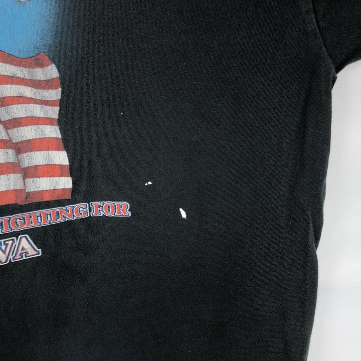2000'S Harley-Davidson Fire Pattern Stars and Stripes Motorcycle T-Shirt, Made in USA, Men's XL (approx.) cotton black type Vintage Second Hand