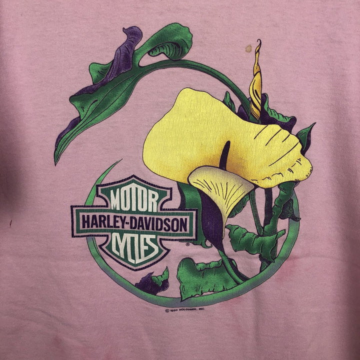 90'S Harley-Davidson Motorcycle Bike T-shirt, Men's XL, Vintage unclear pink type Vintage Second Hand