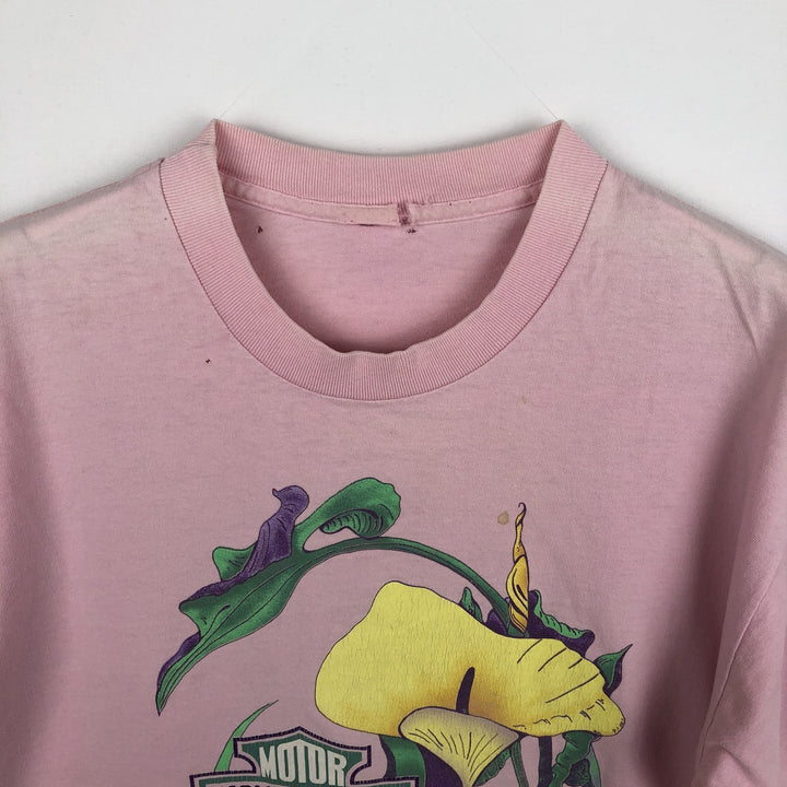 90'S Harley-Davidson Motorcycle Bike T-shirt, Men's XL, Vintage unclear pink type Vintage Second Hand
