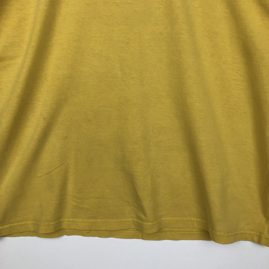 00'S Harley Davidson Eagle Pattern Fire Pattern Motorcycle Bike T-shirt Made in USA Men's L size cotton yellow type Vintage Second Hand
