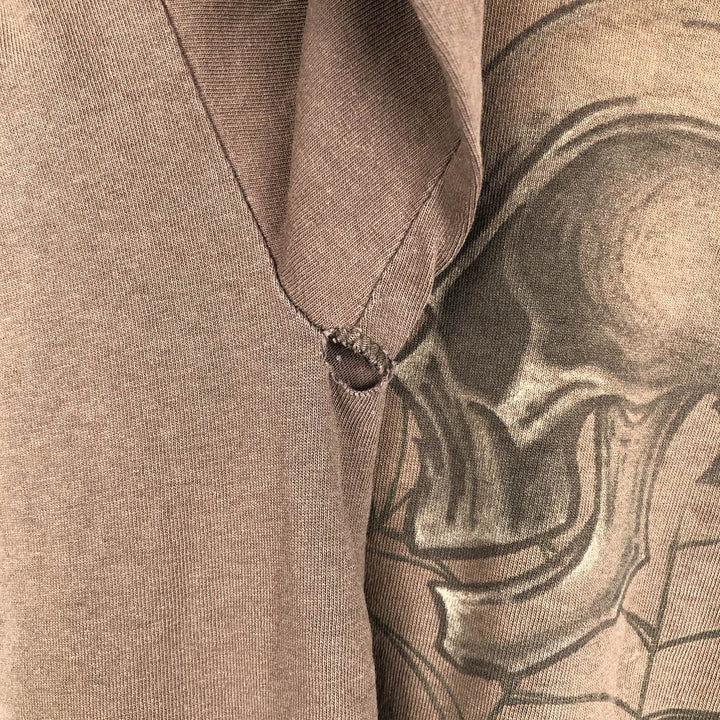 ~90'S Harley-Davidson Skull Pattern Motorcycle T-Shirt, Made in USA, Men's XL (approx.) cotton brown type Vintage Second Hand