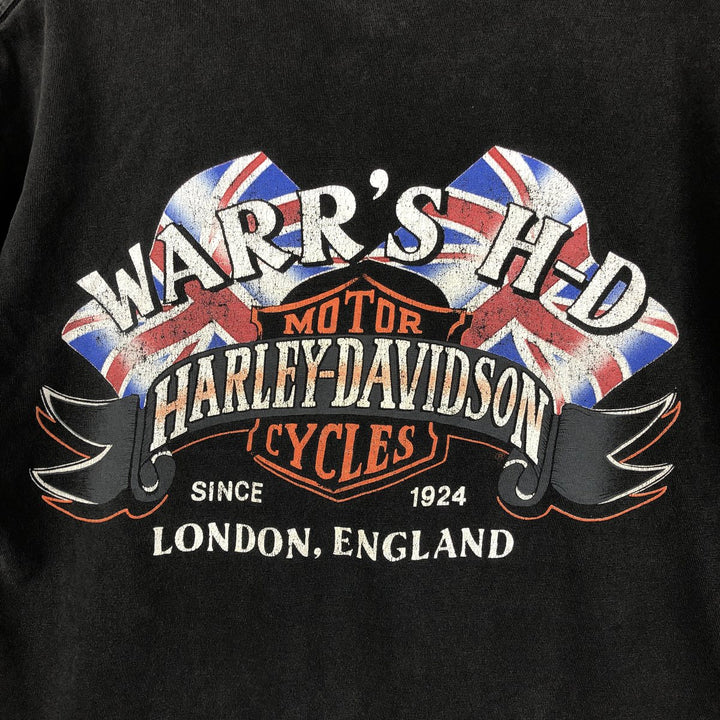Harley-Davidson Eagle Pattern Motorcycle Bike T-shirt Made in USA Men's L size cotton black type Vintage Second Hand