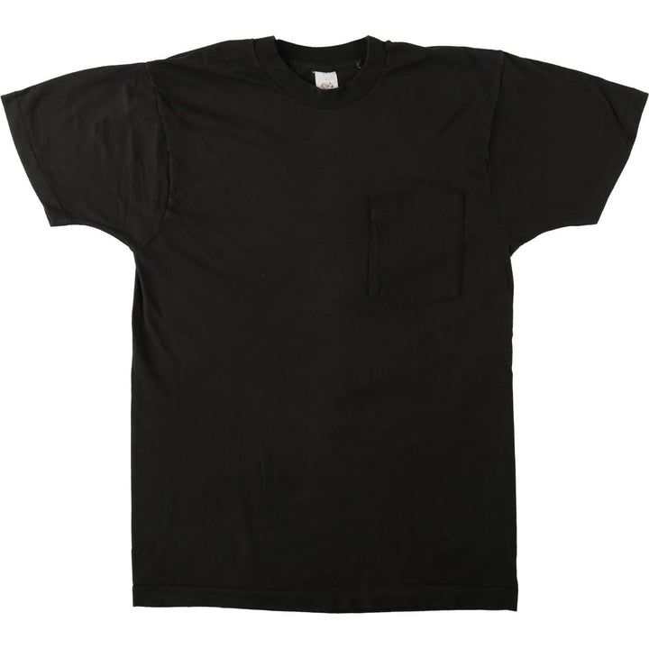 90'S Fruit of the Loom plain pocket t-shirt, men's size L equivalent, vintage. cotton black type Vintage Second Hand