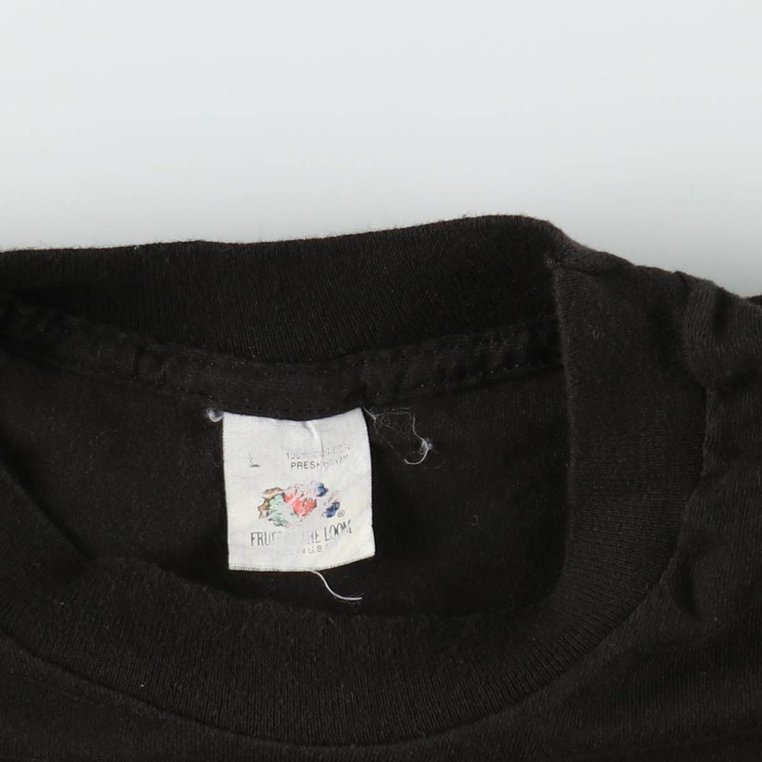 90'S Fruit of the Loom plain pocket t-shirt, men's size L equivalent, vintage. cotton black type Vintage Second Hand