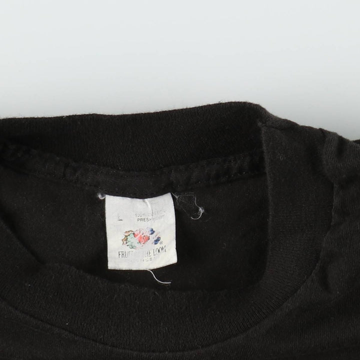 90'S Fruit of the Loom plain pocket t-shirt, men's size L equivalent, vintage. cotton black type Vintage Second Hand