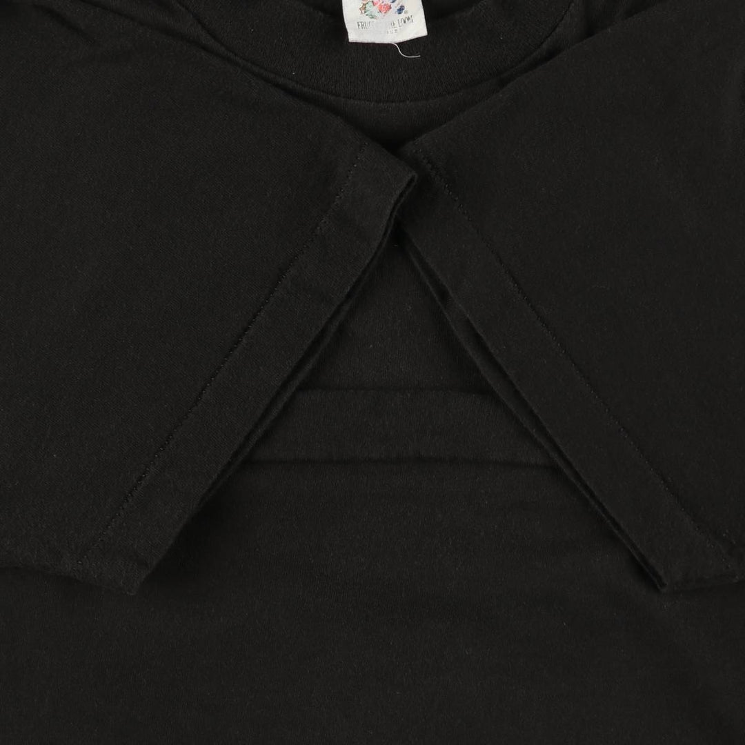 90'S Fruit of the Loom plain pocket t-shirt, men's size L equivalent, vintage. cotton black type Vintage Second Hand
