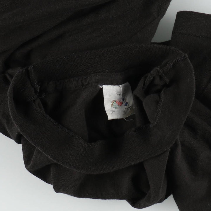 90'S Fruit of the Loom plain pocket t-shirt, men's size L equivalent, vintage. cotton black type Vintage Second Hand