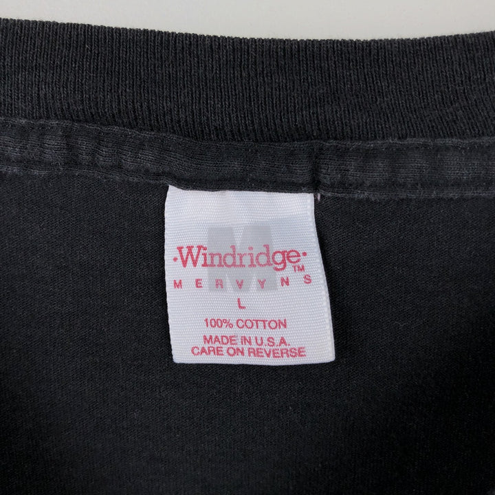 Windridge MERVYNS Plain Pocket T-Shirt, Made in USA, Men's Size L cotton black type Vintage Second Hand