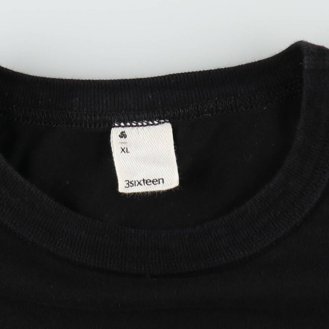 3SIXTEEN Plain Pocket T-Shirt, Made in USA, Men's XL equivalent, Vintage cotton black type Vintage Second Hand