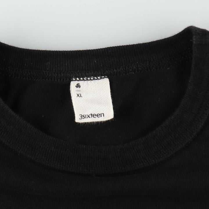 3SIXTEEN Plain Pocket T-Shirt, Made in USA, Men's XL equivalent, Vintage cotton black type Vintage Second Hand
