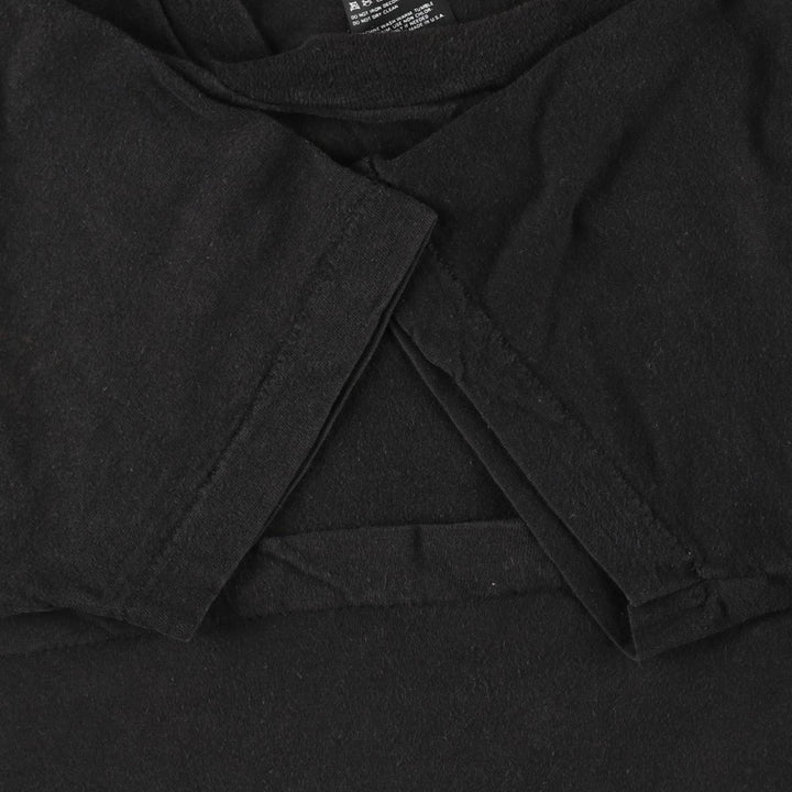 90'S Screen Stars Plain Pocket T-Shirt, Made in USA, Men's Size L (Equivalent), Vintage cotton black type Vintage Second Hand