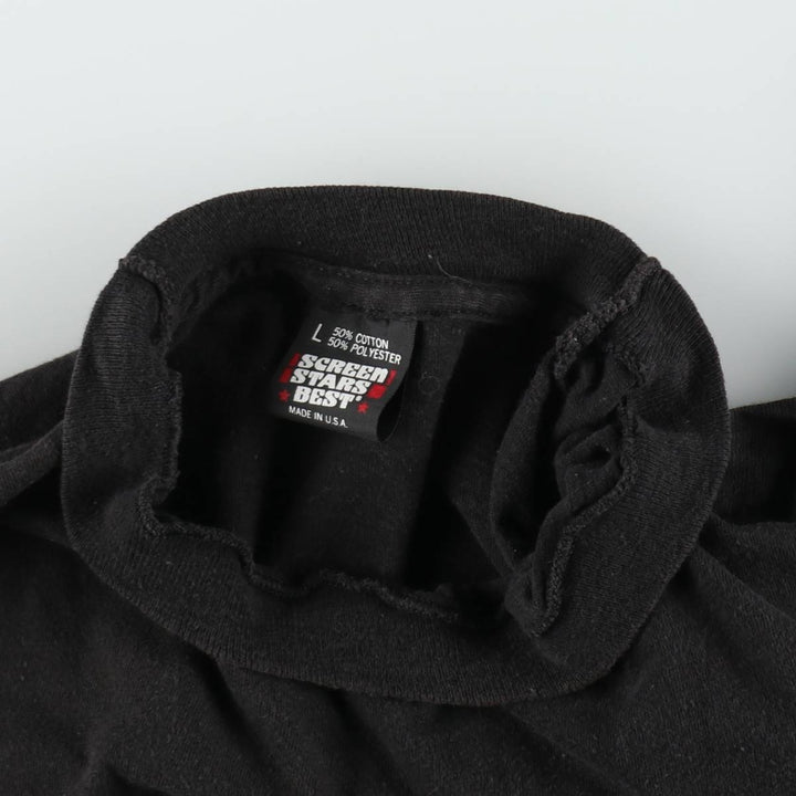 90'S Screen Stars Plain Pocket T-Shirt, Made in USA, Men's Size L (Equivalent), Vintage cotton black type Vintage Second Hand