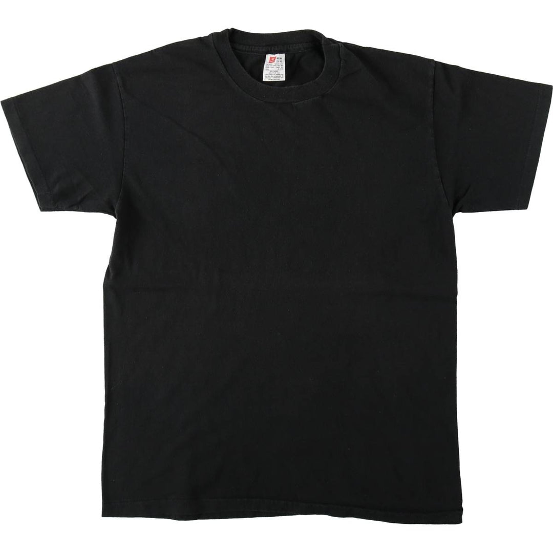 90'S Hanes plain t-shirt, made in USA, men's size M equivalent, vintage. cotton black type Vintage Second Hand