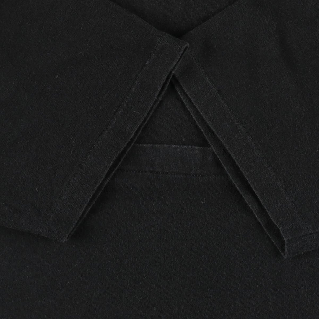 90'S Hanes plain t-shirt, made in USA, men's size M equivalent, vintage. cotton black type Vintage Second Hand