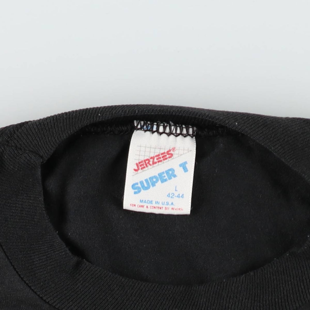 80s-90'S Jerzees SUPER-T Plain Pocket T-Shirt, Made in USA, Men's Size L (Equivalent), Vintage cotton black type Vintage Second Hand